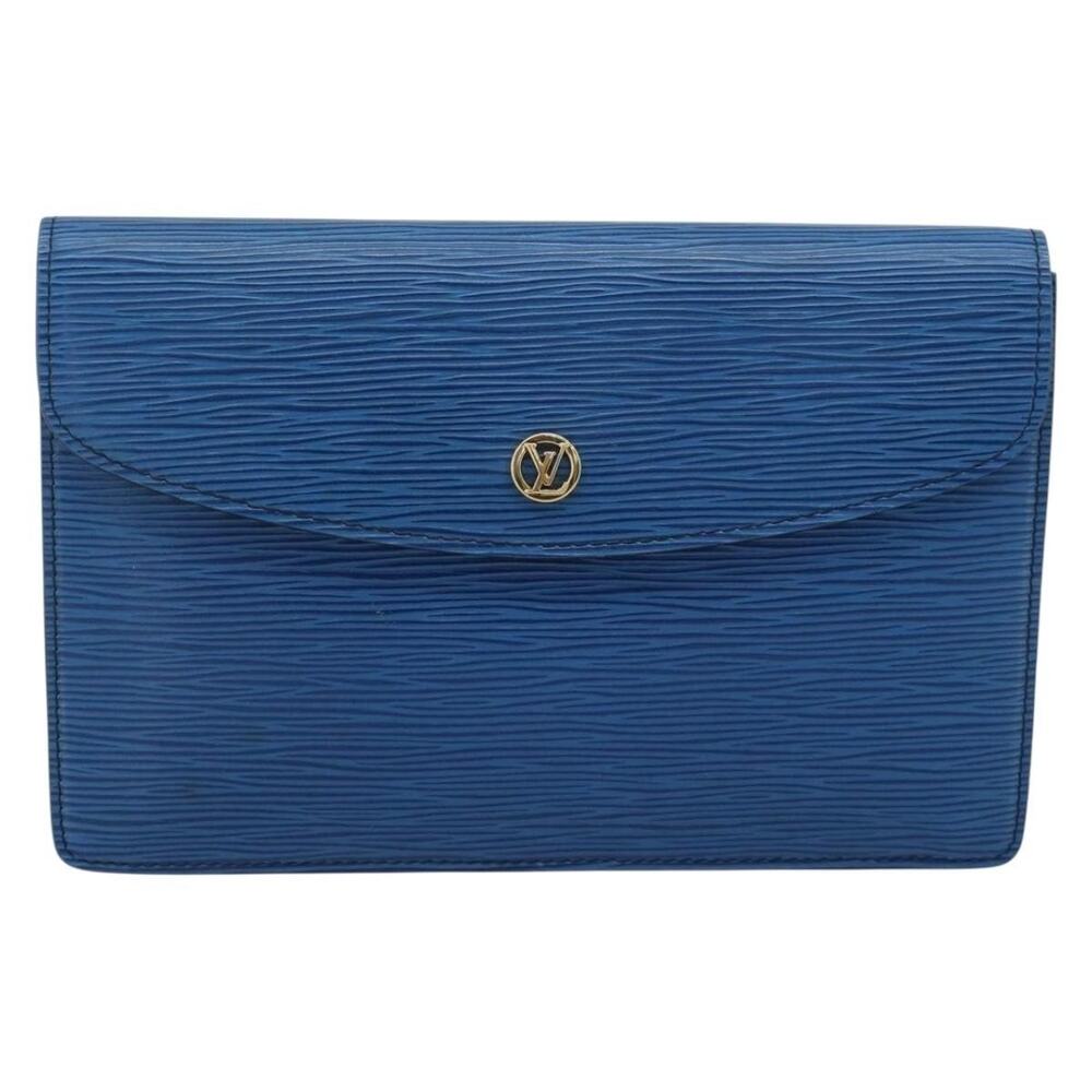 Louis Vuitton Epi Montaigne 23 Clutch Bag Blue